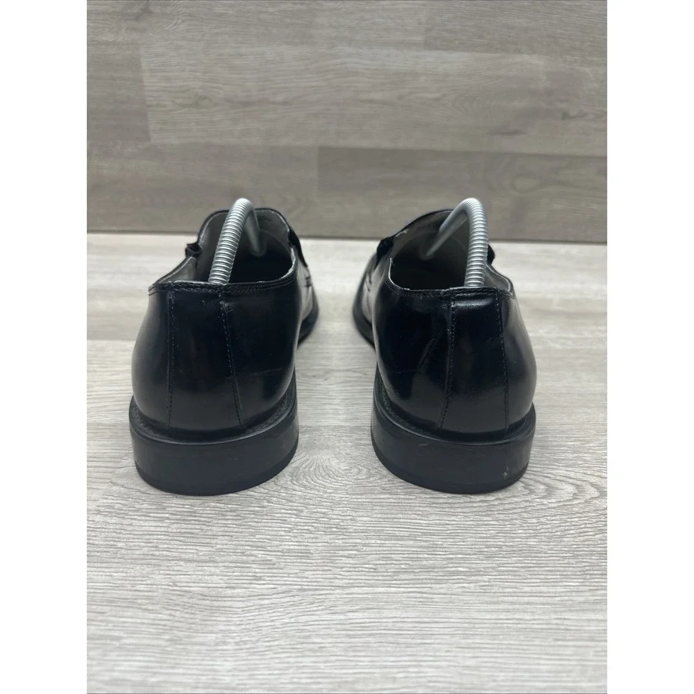 Stacy Adams Black Leather Loafers Slip On Men's Dress‎ Shoes 9.5M  Very Nice